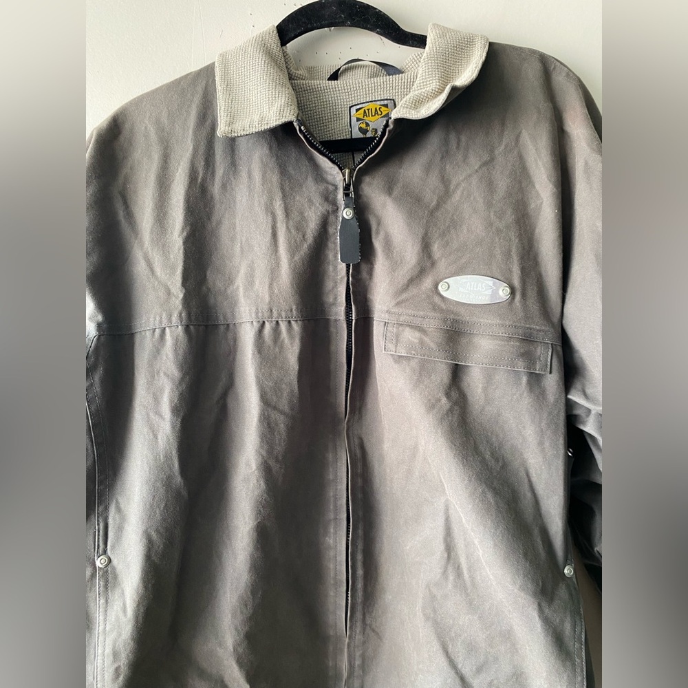ATLAS Snow-Shoe Company Vintage Waxed Cotton Jacket Men's Large Gray Utility - Picture 4 of 9